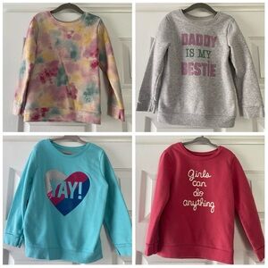 5T Bundle-4 Garanimals Girl Graphic Fleece Sweatshirts & 2 Sweatpants